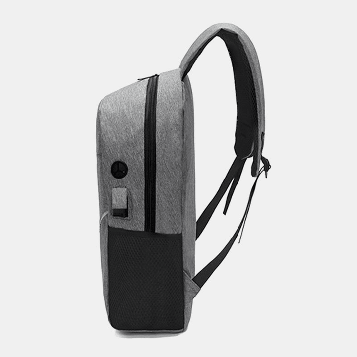 Men 3PCS Nylon USB Charging Wear-Resistance Fashion Casual Laptop Bag Backpack Crossbody Bag Clutch Bag - MRSLM