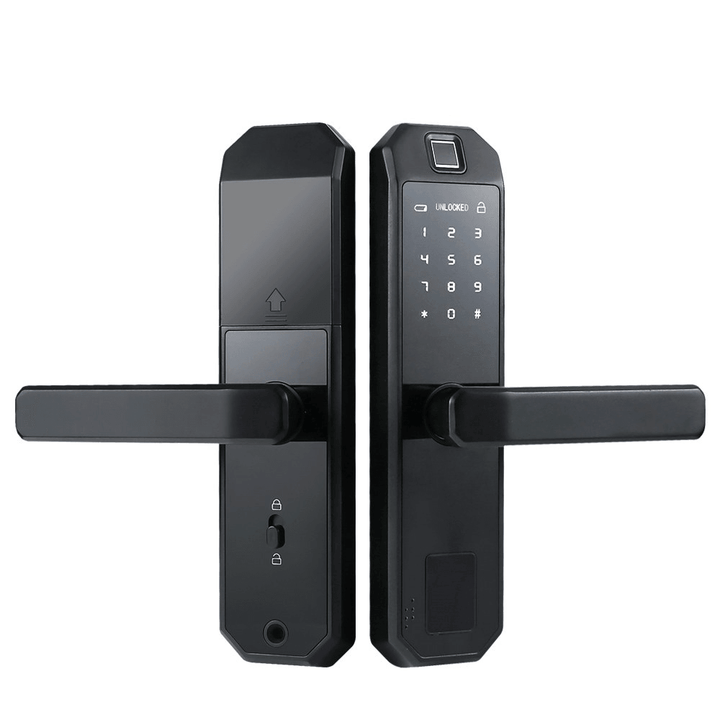 F1 Smart Fingerprint Door Lock with Keypad Electronic Intelligent Security Lock Household Bedroom Anti-Theft Door Password Card Key Locker - MRSLM