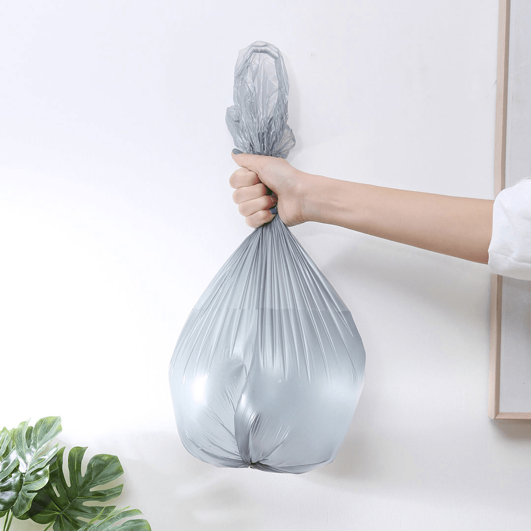 Quange Flat Mouth Trash Bag 3 Roll Thickened Leakproof Full of Resilience Large Green Garbage Bags Disposable - MRSLM