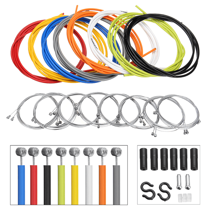 BIKIGHT 2M Multicolor Bike Bicycle Front Rear Inner Outer Wire Brake Line Cable Cycling Repair Kit - MRSLM
