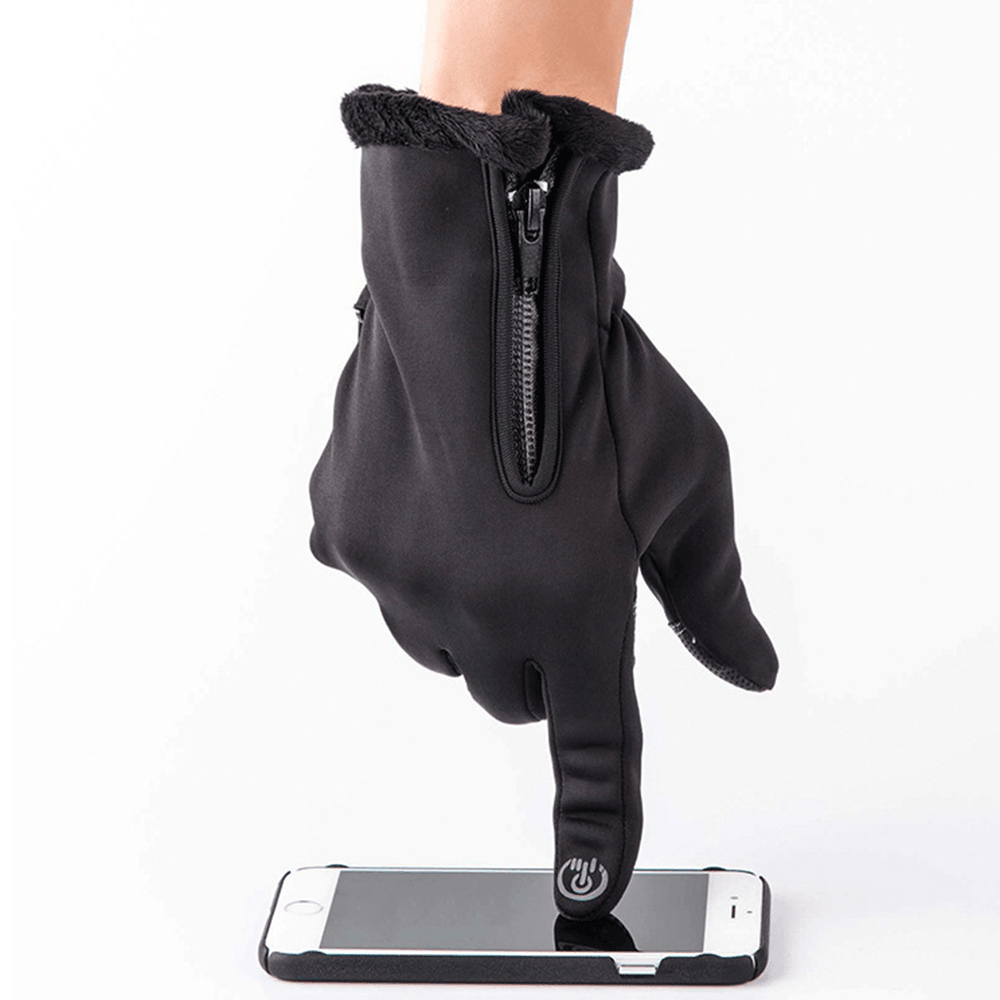 Unisex Winter Ski Full Finger Zipper Gloves - MRSLM