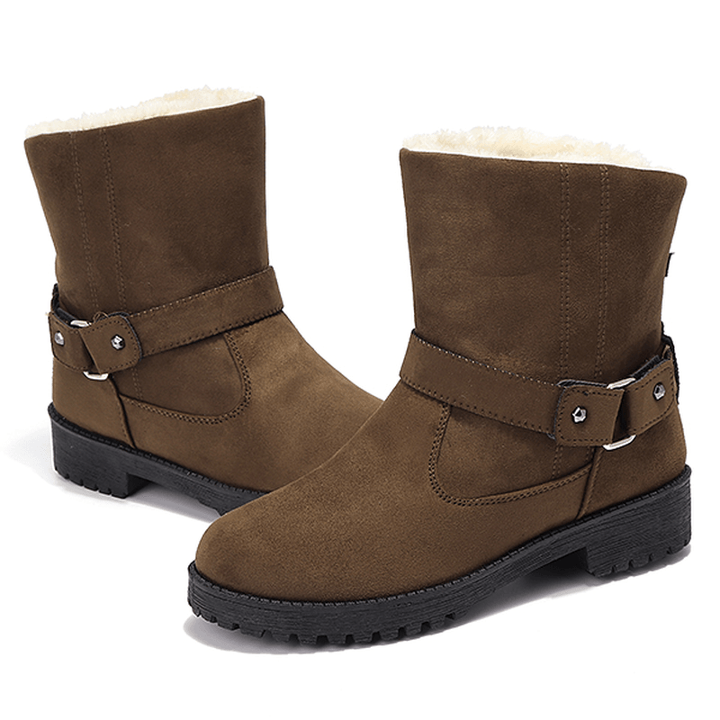 US Size 5-12 Winter Fur Lining Keep Warm Snow Boots - MRSLM