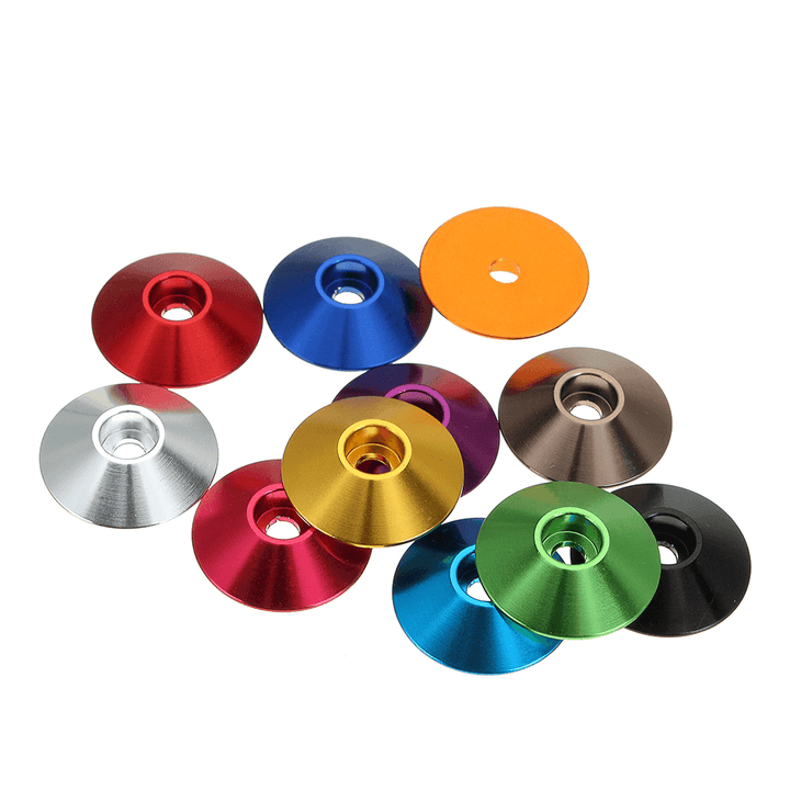Suleve™ M3AN10 10Pcs M3 Cap Head Screw Cup Washer Extra Large Gasket Aluminum Alloy Multicolor - MRSLM