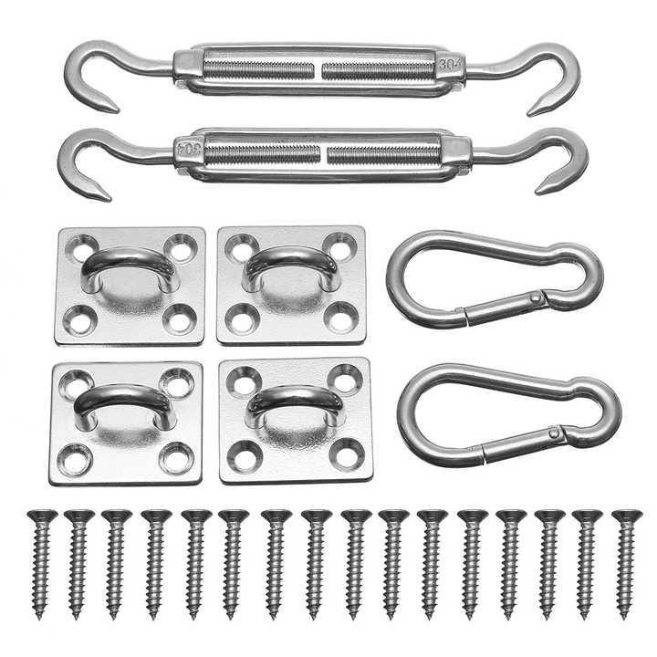 Mounting Screw Stainless Steel Sun Sail Shade Canopy Fixing Fittings Hardware Accessory Kit - MRSLM