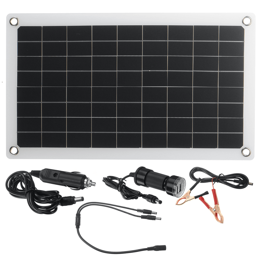 50W 18V Solar Panel Monocrystalline Silicon Battery Charger Kit for Car & Small Household Appliances - MRSLM