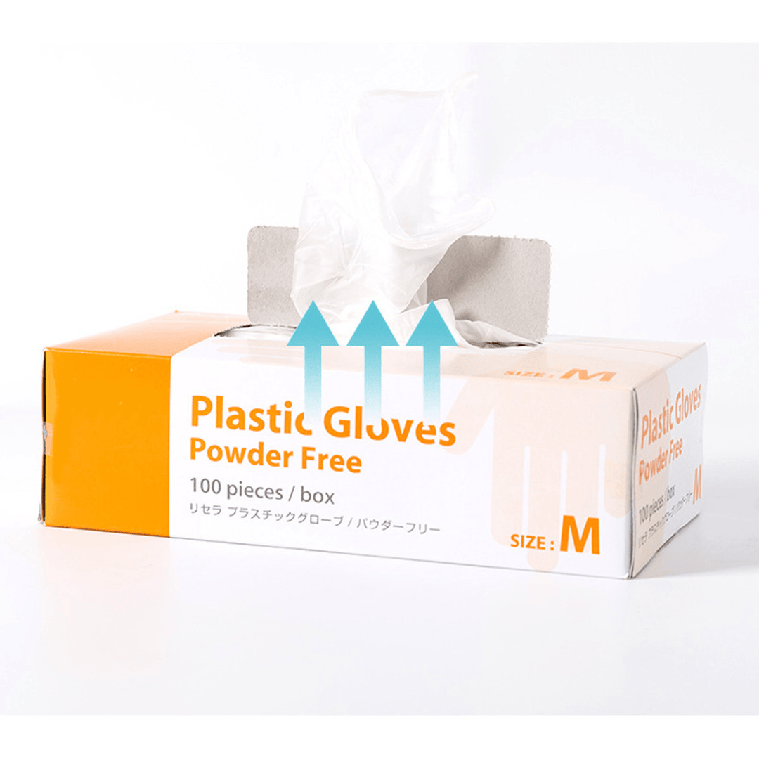 AFANDASHU 100*Pcs Disposable PVC BBQ Gloves Waterproof Safety Glove - MRSLM