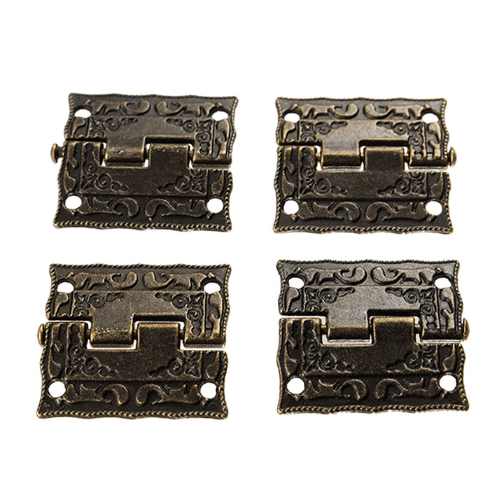 4 Pcs Antique Box Hinge Wooden Gift Jewelry Printing Packaging Case Hinge - MRSLM