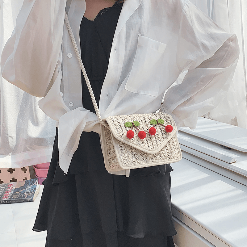 Women Travel Summer Beach Weave Straw Crossbody Bag - MRSLM