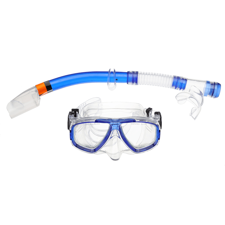 2Pcs/Set Tempered Glass Snorkel Goggles Mask Breathing Tube Scuba Swimming Diving Snorkelling Accessories - MRSLM