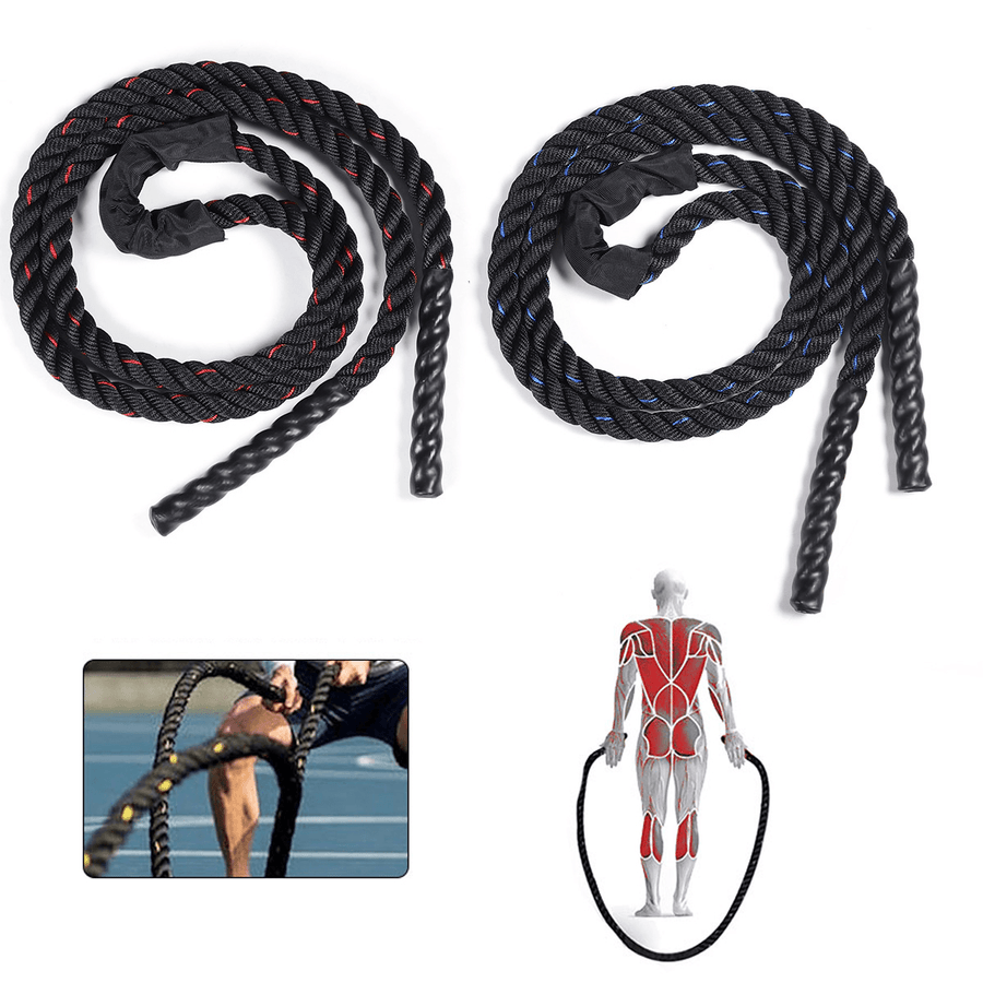 25Mm Heavy Jump Rope Thicken Weighted Training Battle Skipping Ropes Muscle Power Training Gym Fitness Equipment - MRSLM