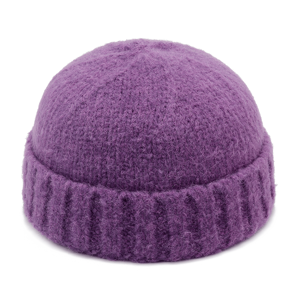 Unisex Hand Crochet Thick Warm Knit Plain Brimless Hats - MRSLM