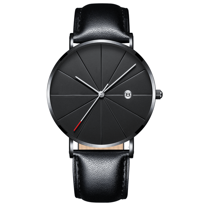 Deffrun Casual Style Business Men Wrist Watch Leather Strap Quartz Watch - MRSLM