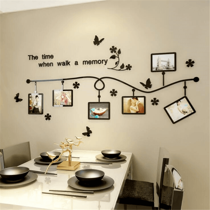 3D Acrylic Photo Frame Wall Sticker Bedroom TV Background Home Office Decorative - MRSLM