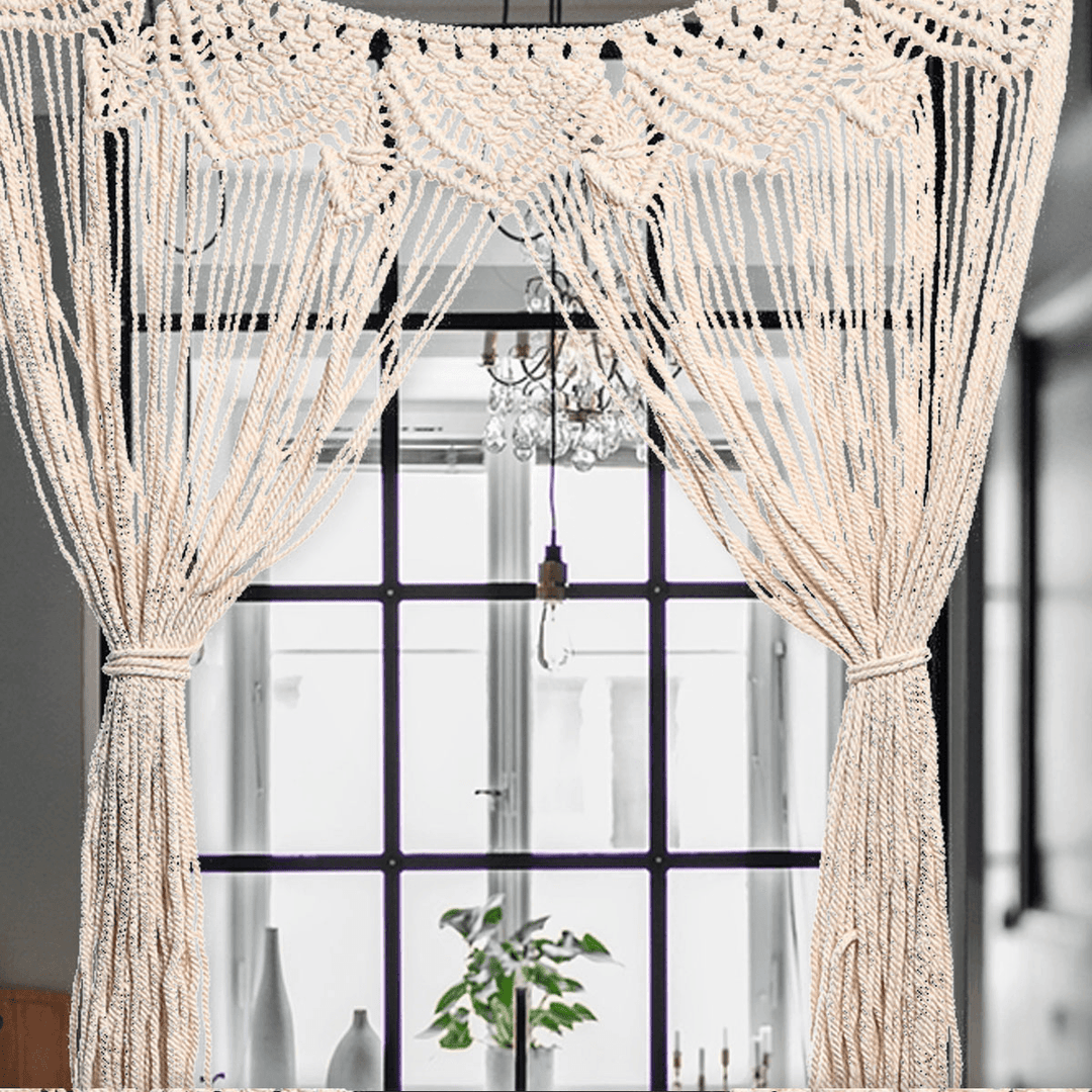 Large Macrame Wall Hanging Door Window Curtain Wedding Backdrop Tapestry Gift - MRSLM