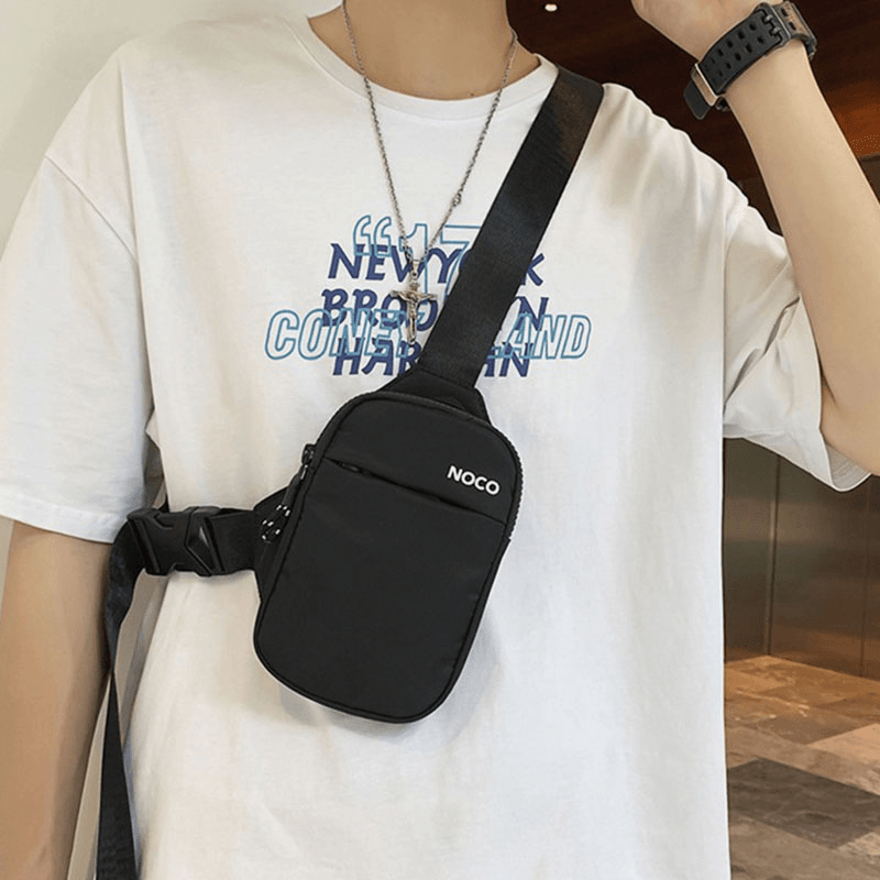 Men Fashion Simple Nylon Wear-Resisting Breathable Chest Bag Crossbody Bag - MRSLM