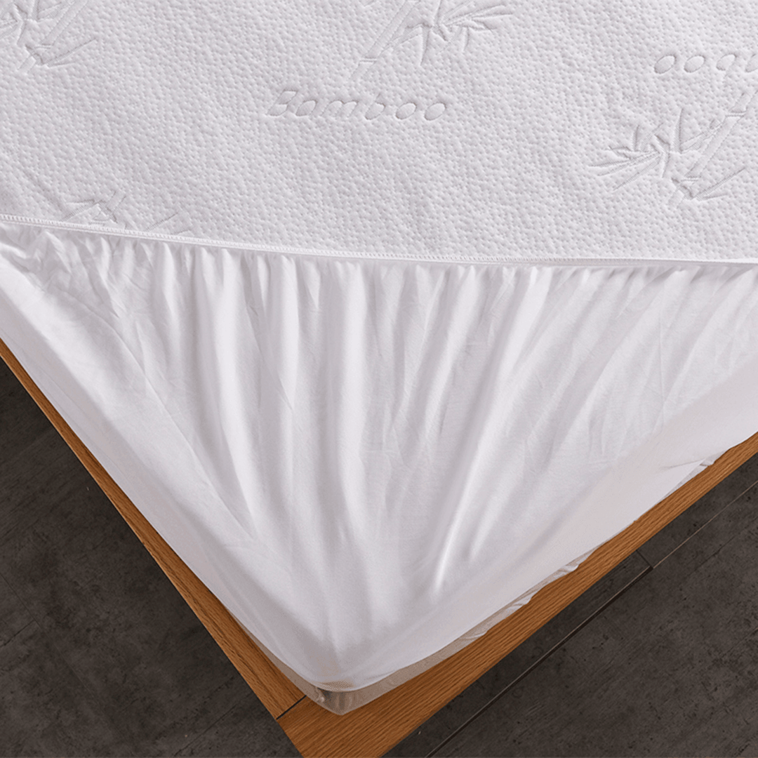 Waterproof Bamboo Jacquard Mattress Topper Protector Cover Pad Hypoallergenic Bedding Set - MRSLM