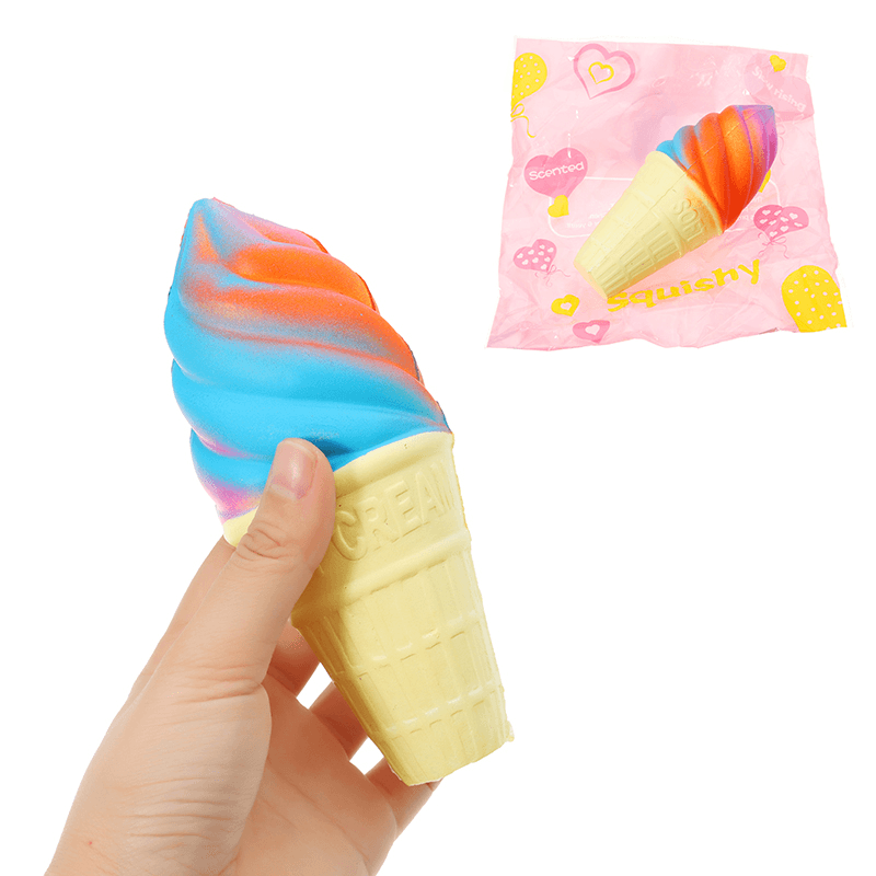 Colorful Ice Cream Squishy 14.5*6Cm Slow Rising with Packaging Collection Gift Soft Toy - MRSLM