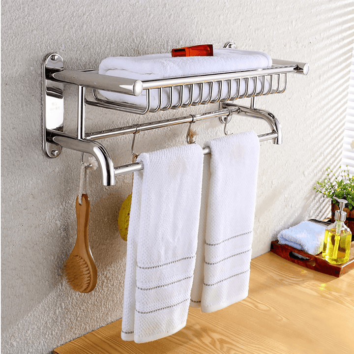 Bathroom Figurine Rack Stainless Steel Towel Rack Wall Towel Washer Bath Towel Rack - MRSLM