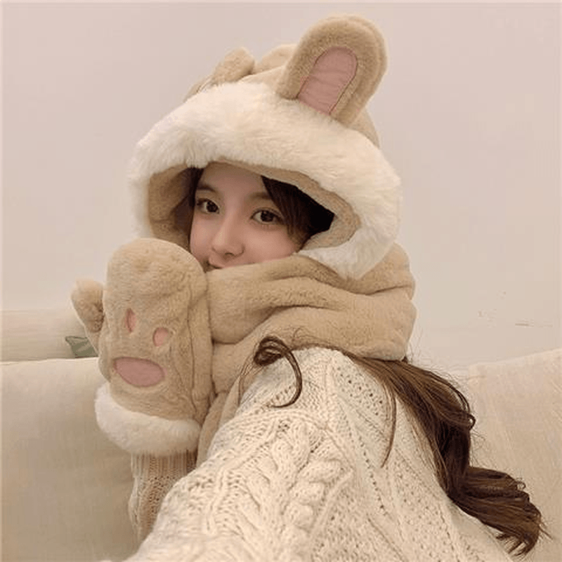 High-Value Cute Hats Scarves Gloves All-In-One to Keep Warm - MRSLM