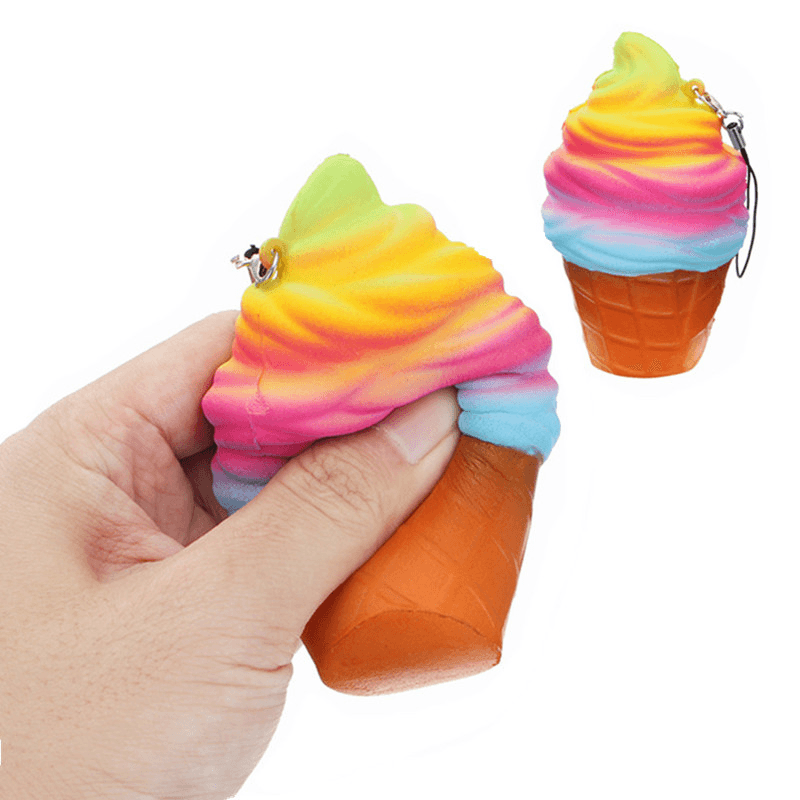 Elsa Squishy Ice Cream 10Cm Slow Rising with Packaging Phone Bag Strap Decor Gift Collection Toy - MRSLM