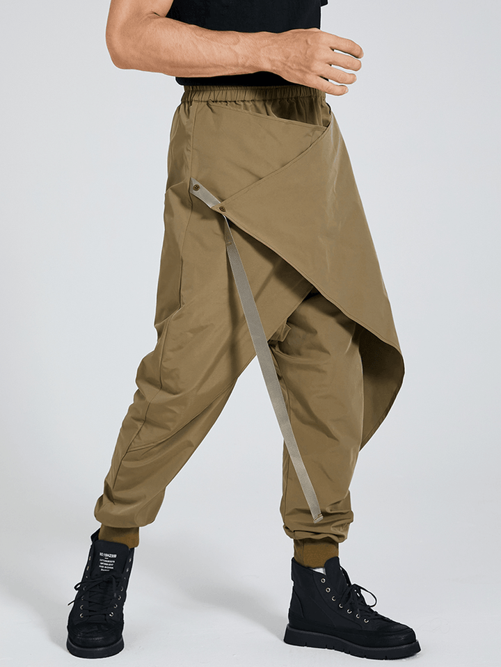 Male Fashion Patchwork Dropped Crotch Pants - MRSLM