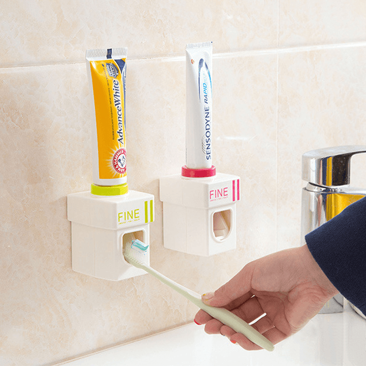 Honana BX-421 Wall Mounted Adhensive Toothpaste Squeezer Automatic Toothpaste Distributor - MRSLM