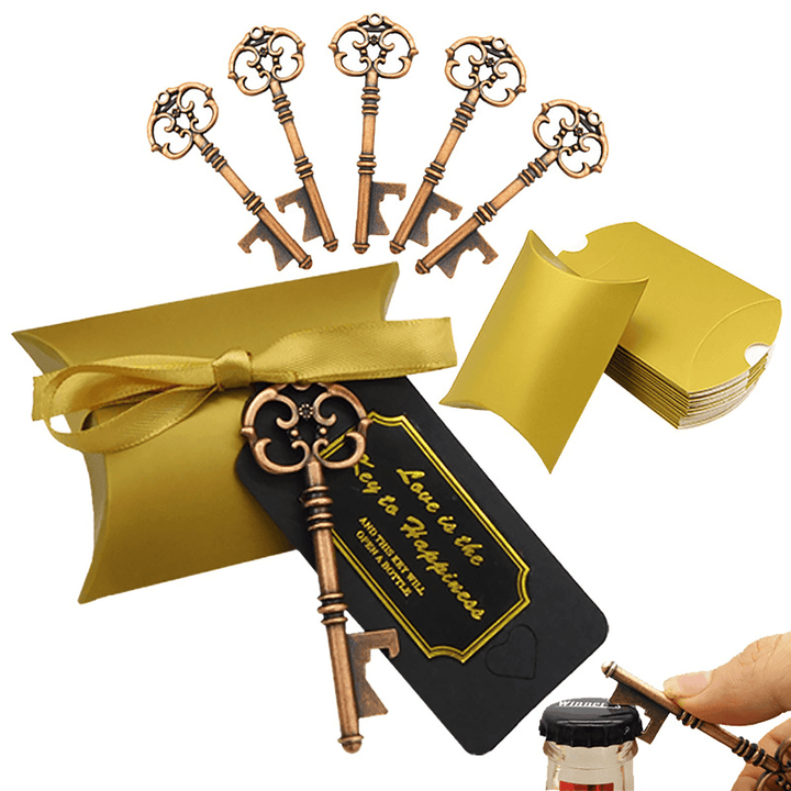 Wedding Souvenirs Gift Bags Party Bottle Opener Candy Pouch Packaging Bag Ribbon - MRSLM