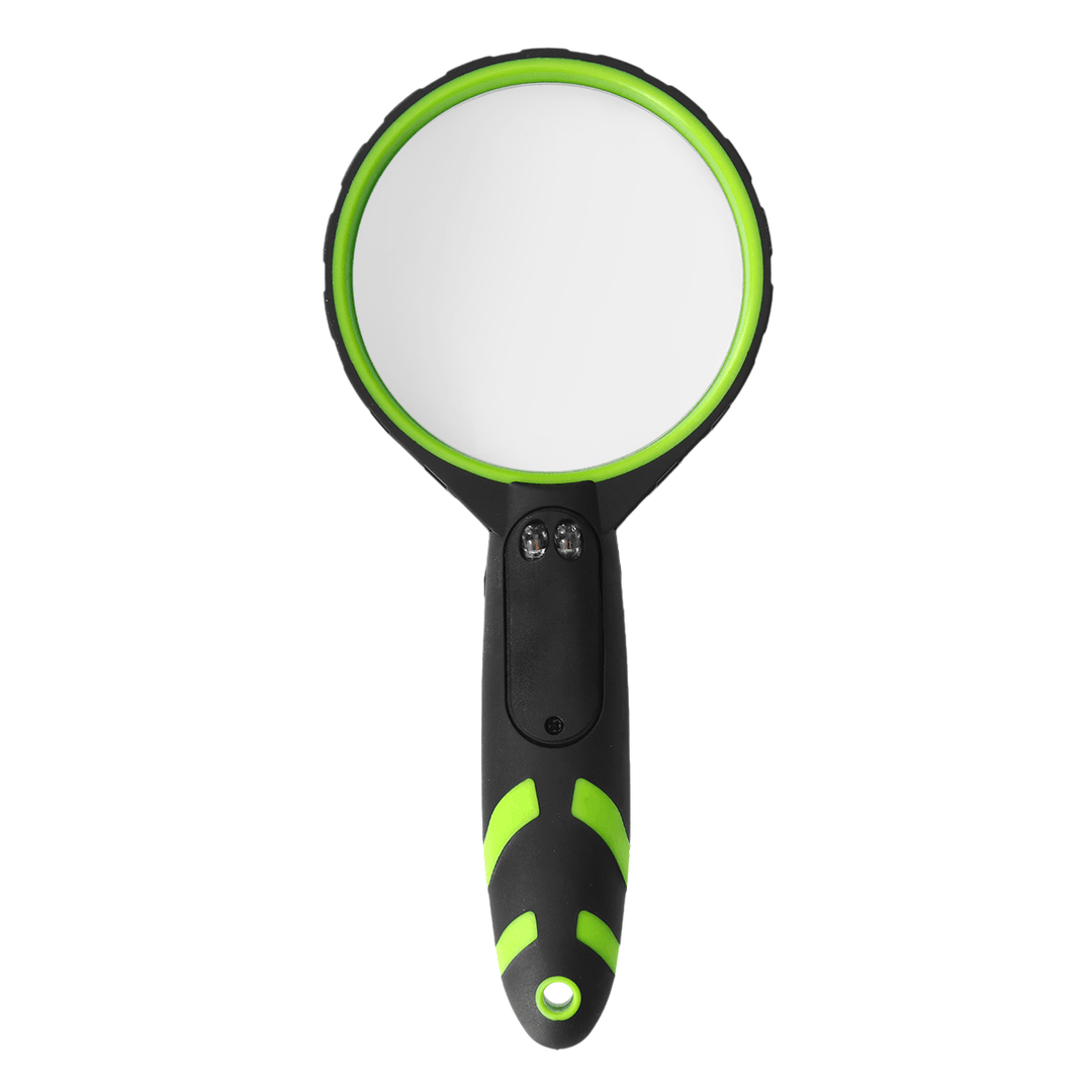 LED Handheld Magnifying Glass Rubber Anti-Fall 10 Times Magnification Magnifiers - MRSLM
