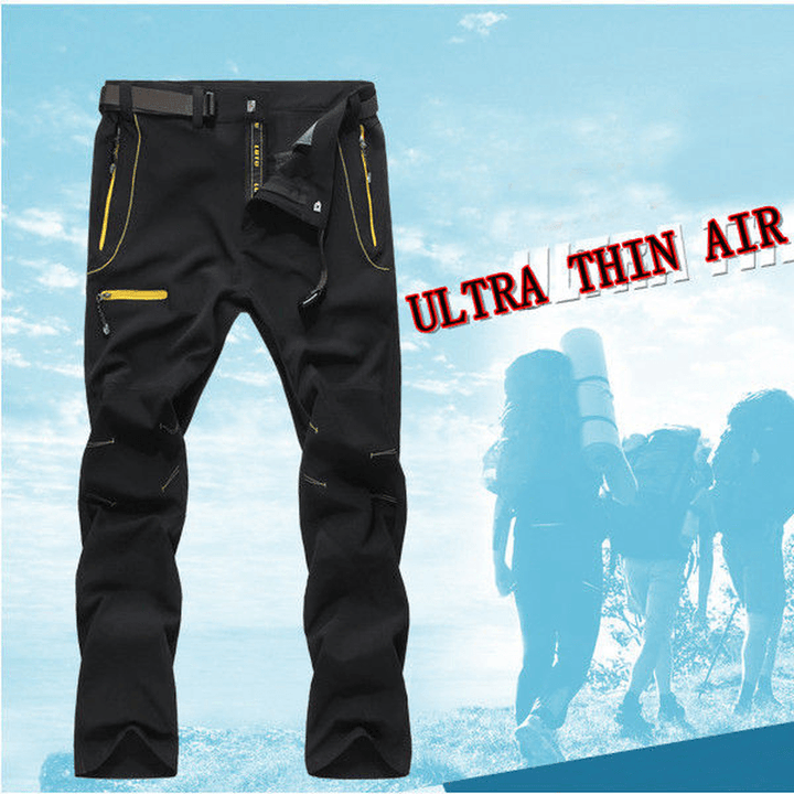 Spring Autumn Outdoor Sports Mens Quick Drying Pants Casual Fitness Running Thin Elastic Trousers - MRSLM