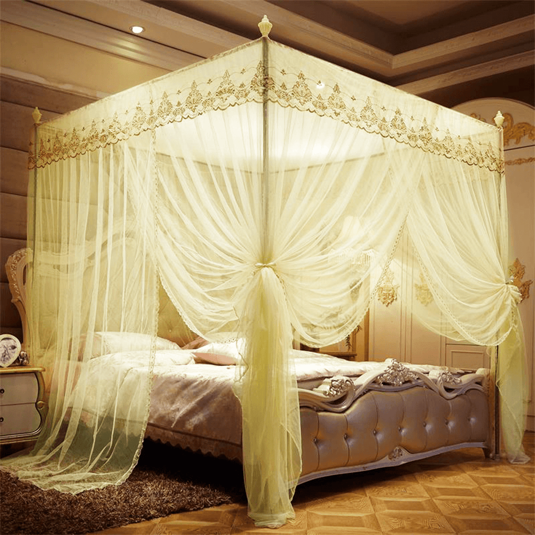 1.8X2M Four Corner Mosquito Net Pest Bed Netting Curtain Panel Bedding Canopy for Home Bathroom Decor - MRSLM