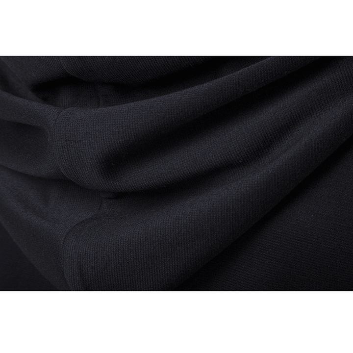 Mens Black Fashion Casual Mid Long Cloakman Cloak Hooded Jacket - MRSLM