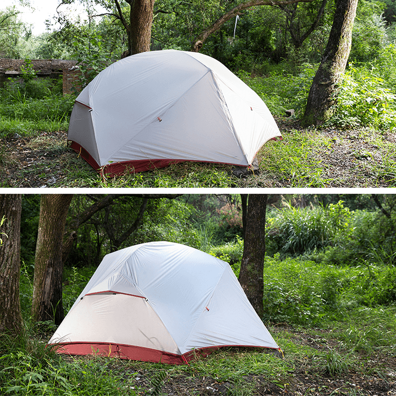 Outdoor 1-2 People Tent Nylon Waterproof Double Layer Sunshade Canopy Camping Hiking - MRSLM