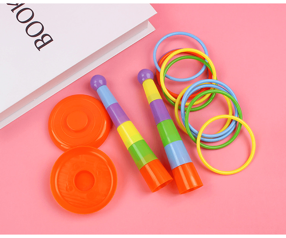 Jenga Ring Toys Small Parent-Child Throwing Ring Stall Children'S Decompression Toys - MRSLM