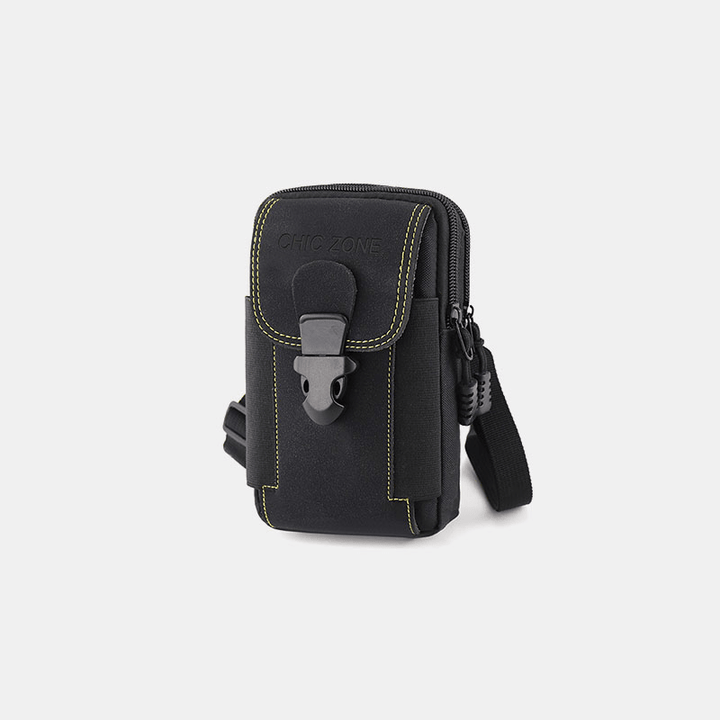 Men Oxford Cloth Multi-Carry Mini Waist Bag Belt Bag Fanny Pack Tactical Bag Phone Bag - MRSLM