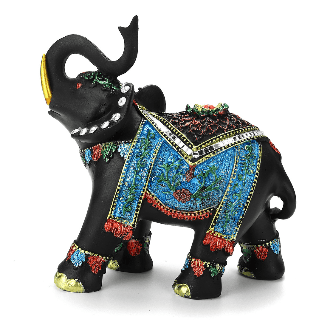 Elephant Resin Home Decorations Right or Left Home Decor Figurines Art Crafts for Home for Coffee Bar - MRSLM