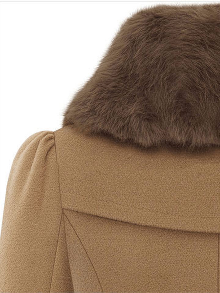 Women Double-Breasted Winter Warm Coats with Belt - MRSLM