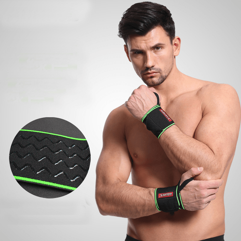 AOLIKES 1Pair Non-Slip Breathable Winding Sports Bracers Bandage anti Fatigue Compression Wrist Guard Support Fitness Protective Gear - MRSLM