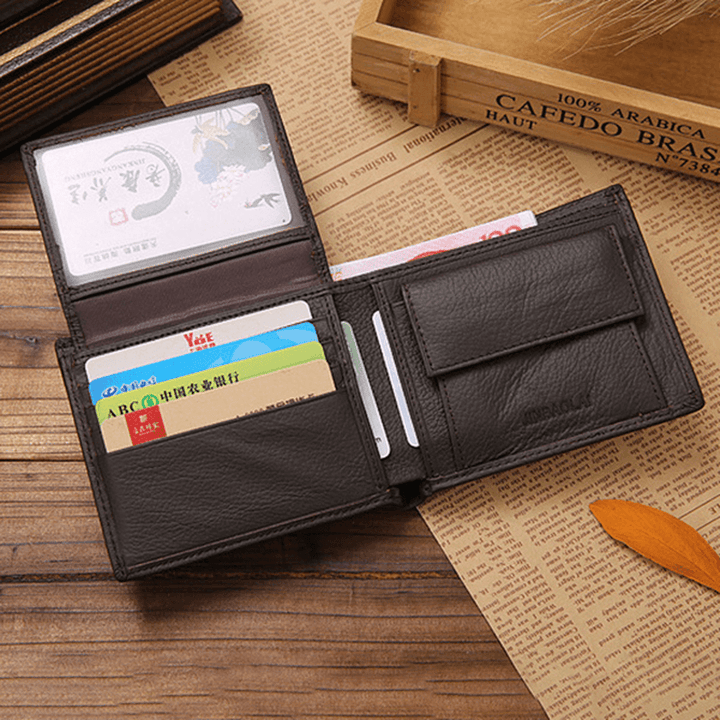 Men Genuine Leather Vintage Business Wallet Card Holde - MRSLM