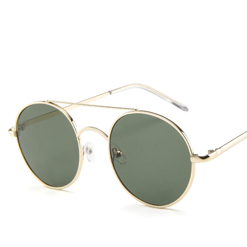 Metal round Frame Sunglasses, Ocean Piece Sunglasses, Retro Double Beam Sunglasses - MRSLM