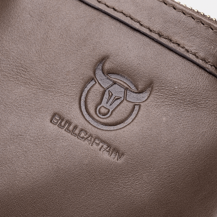 Bullcaptain Genuine Leather Multi-Card Holder Zipper Wallet Coin Bag for Men - MRSLM