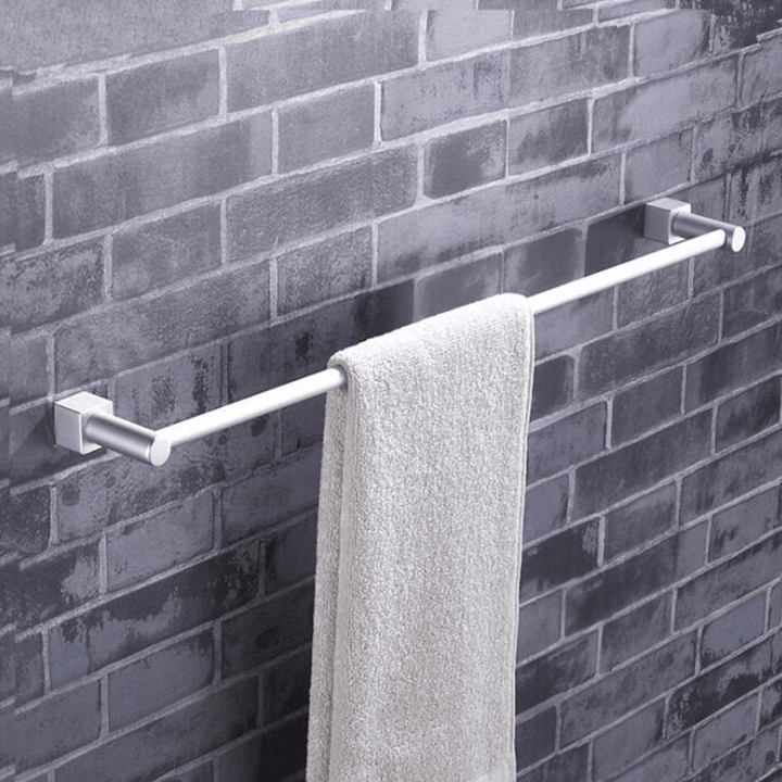 Aluminum Double Single Shelf Wall Mounted Towel Holder Bathroom Rack - MRSLM