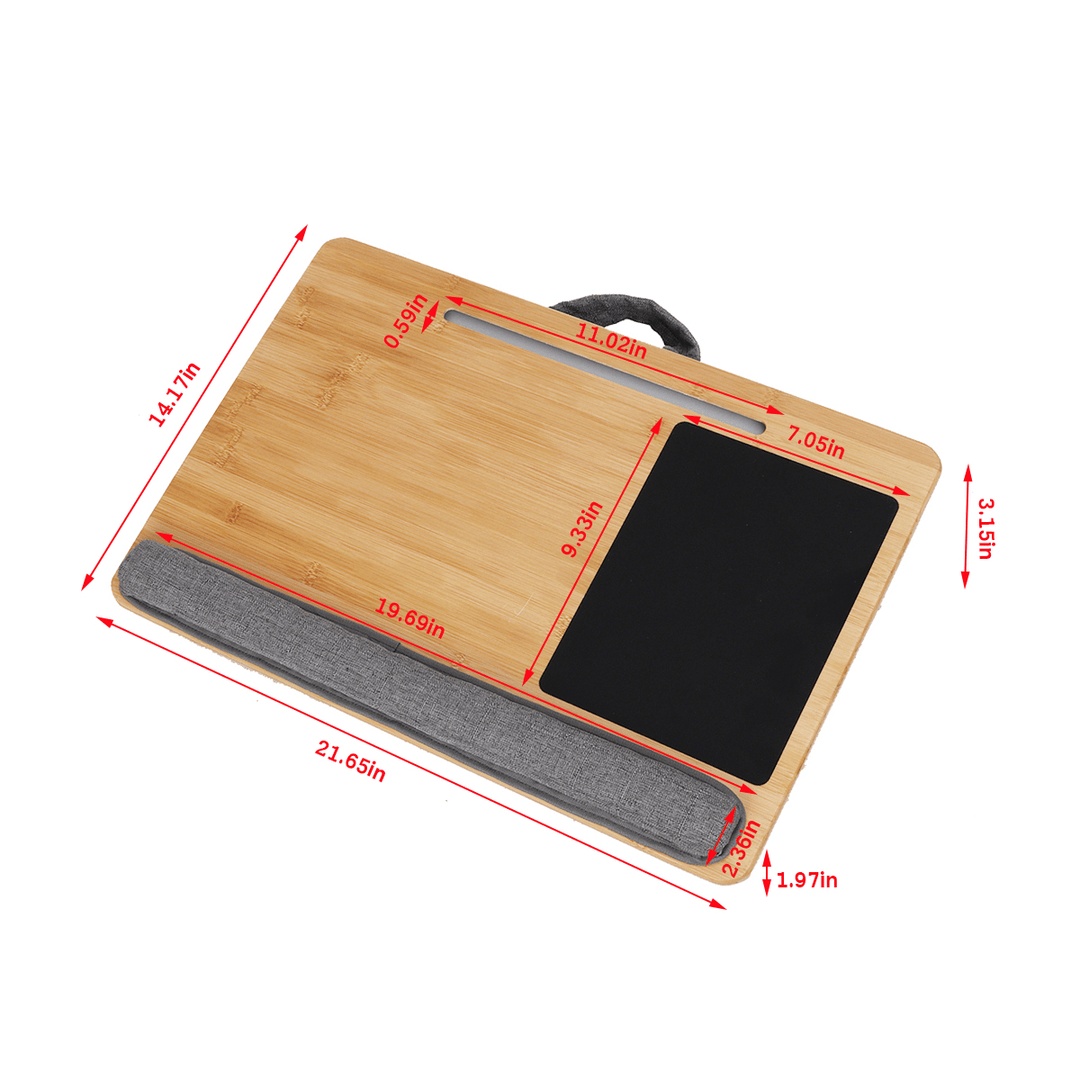 Laptop Desk Adjustable with Tablet Holder Portable Wooden Bed Table Notebook Desk - MRSLM