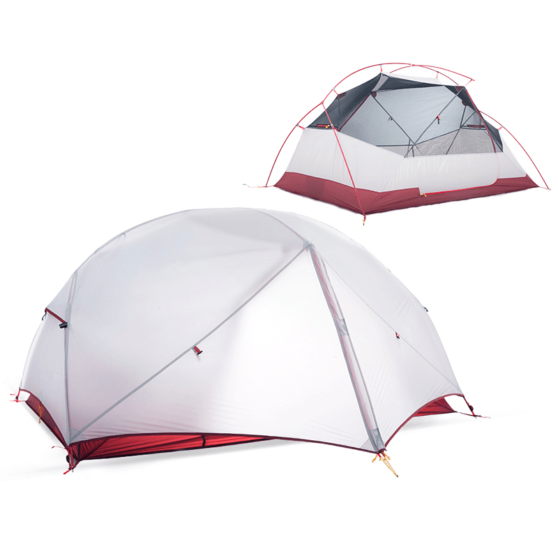 Outdoor 1-2 People Tent Nylon Waterproof Double Layer Sunshade Canopy Camping Hiking - MRSLM