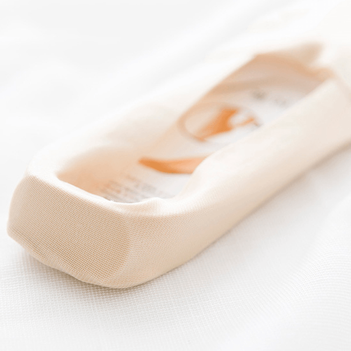 Women Invisible Antiskid Ice Silk Boat Socks Shallow Liner No Show Peep Low Cut Hosiery - MRSLM
