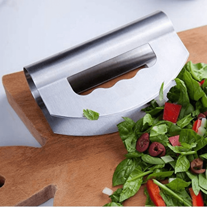 304 Stainless Steel Double-Head Cut Salad Chopper Vegetable Cheese Cutter - MRSLM