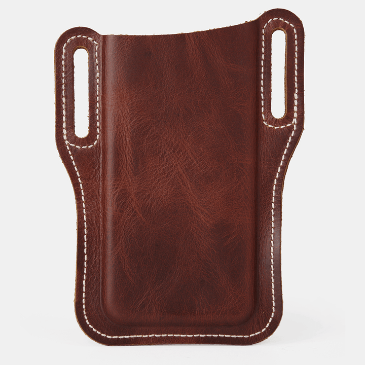 Ekphero Men Genuine Leather Open 6.5 Inch Phone Bag Waist Bag Belt Bag - MRSLM