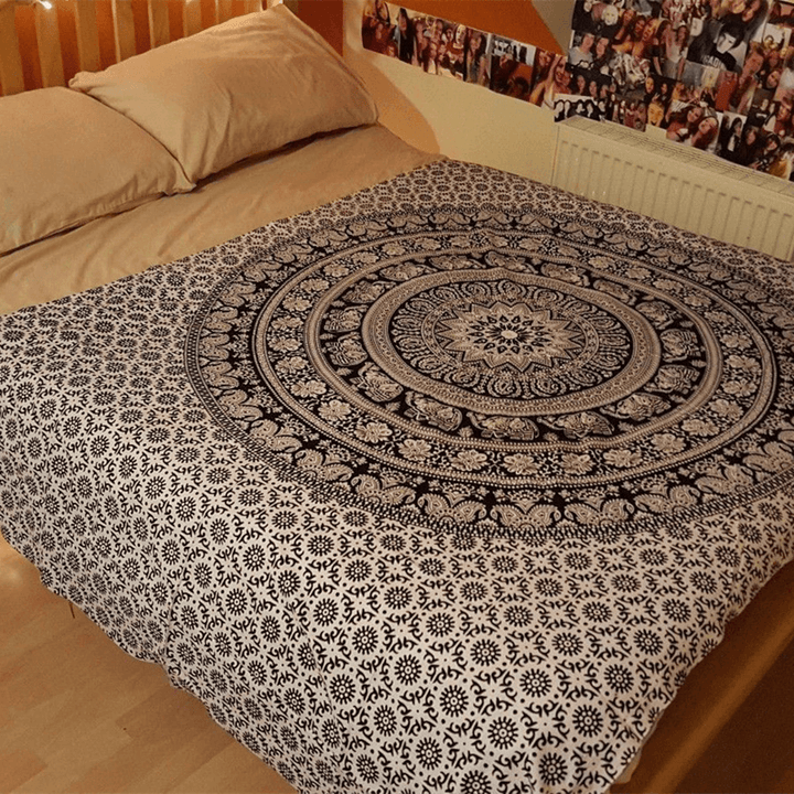 Twin Indian Mandala Wall Hanging Tapestry Bedspread Throw Mat Gypsy Home Decor - MRSLM