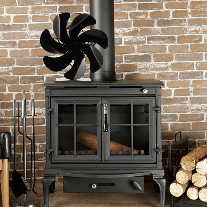 Fireplace 7 Blades Heat Powered Stove Fan Self-Powered Wood Stove Top Burner Fireplace Silent Eco Heater Home Efficient Heat Distribution - MRSLM
