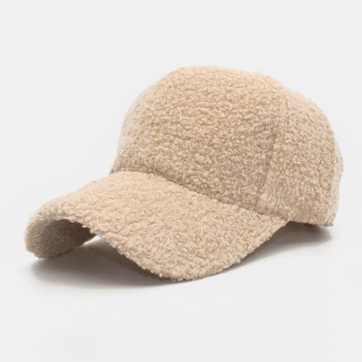Women Lamb Hair Warm Winter Outdoor Sunvisor Casual Couple Hat Baseball Hat - MRSLM