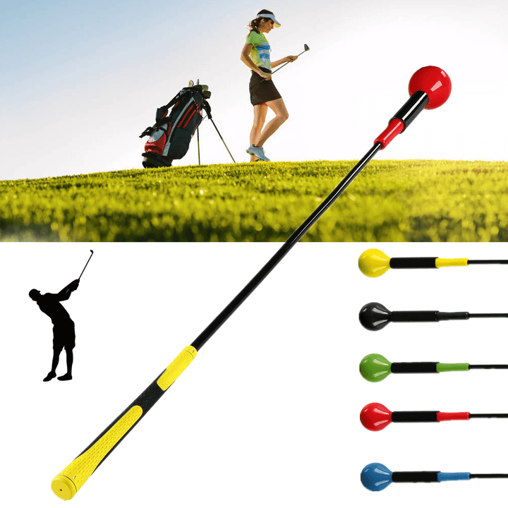 48" Golf Swing Trainer Aid Stick Glass Fiber Power Strength Tempo Sport Practice Flex Top Warm-Up Stick - MRSLM